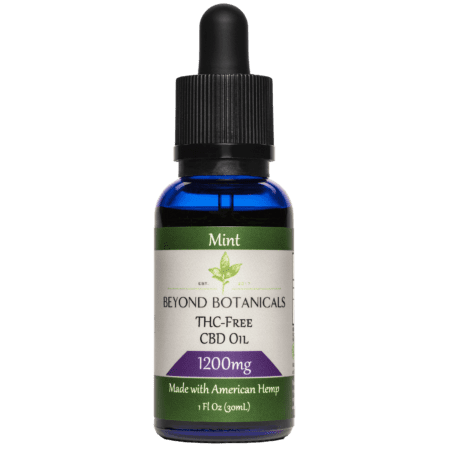 image of cbd tincture in blue bottle 1200mg